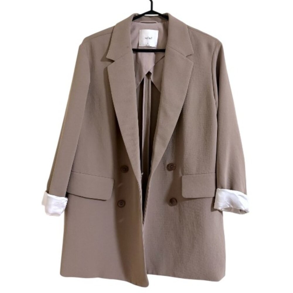 Aritzia Wilfred Cherrelle Taupe/Tan Blazer - Picture 3 of 9